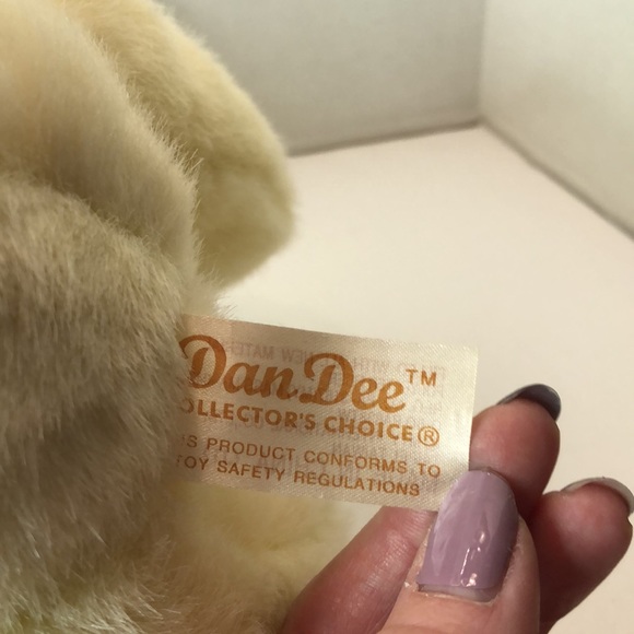 DanDee Cream Teddy Bear in Green Chenille Jacket and Hat - Picture 4 of 5